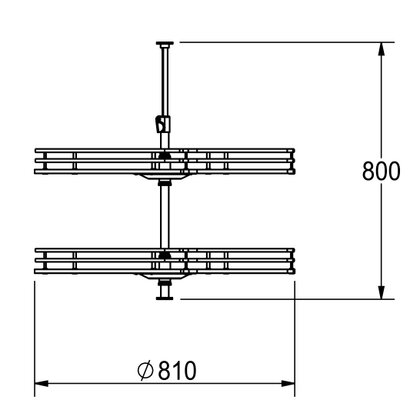 Otočný kôš ASTON 3/4-Fi810 do 900 mm roh.skrinky /Iron Line