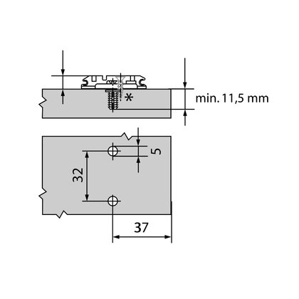 Platnička CLIP H0 EXPANDO s hmoždinkami a excentrom 3D, 174H7100E ONYX  /Blum Platnička CLIP H0 EXPANDO s hmoždinkami a excentrom 3D, 174H7100E ONYX  /Blum