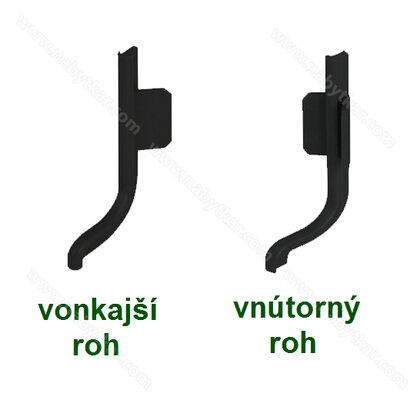 Gripless- uholník na profil typ -"L", 90°, čiena