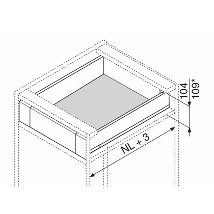 Legrabox, bočnice 770M3502S Orion sivá matná, 350 mm /Blum