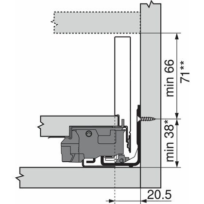 Legrabox, bočnice 770M3502S Orion sivá matná, 350 mm /Blum