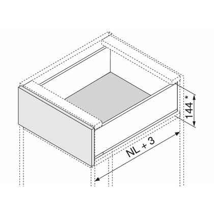 Legrabox, bočnice 770K4502S Biela matná, 450 mm /Blum