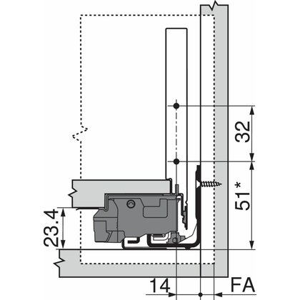 Legrabox, bočnice 770K4502S Biela matná, 450 mm /Blum