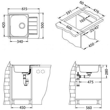 Drez LINE 110, 615x500x160 /alveus