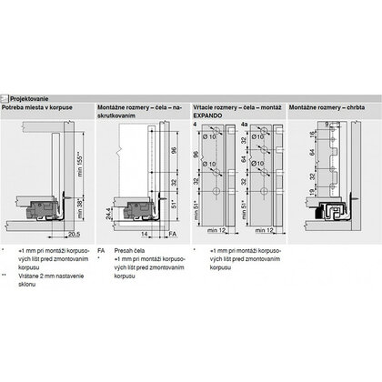 Legrabox, bočnice 770C3002S biele, 300 mm /Blum Legrabox, bočnice 770C3002S biele, 300 mm /Blum