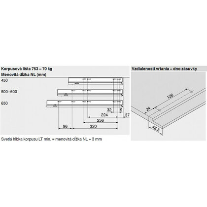 Legrabox, bočnice 770C3002S biele, 300 mm /Blum Legrabox, bočnice 770C3002S biele, 300 mm /Blum