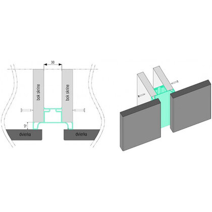 Gripless - Zvislý profil obojstranný 2,7m Gripless - Zvislý profil obojstranný 2,7m
