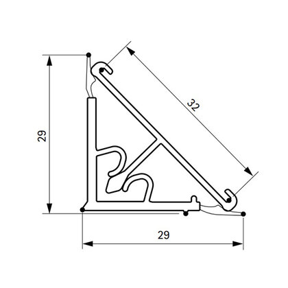 Lišta tesn.na prac.d. 30x30 trojuhol.d-4,0 m /volpato