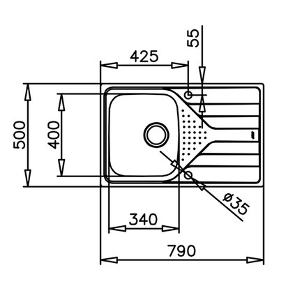 Drez UNIVERSE 45T T-XN 1B 1D, 790x500x170 / Teka  