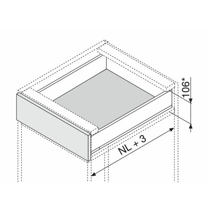 Legrabox, bočnice 770M4002S biele, 400 mm /Blum