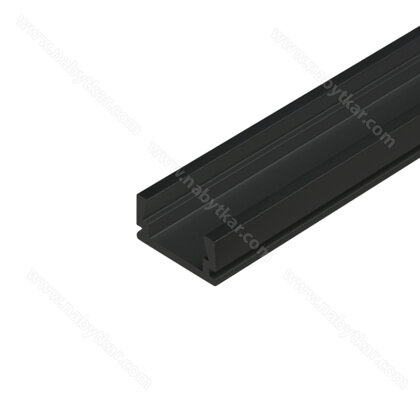 LED PROFIL - 08x16mm, Profil - čierny C35, 3,5m (bez krycej lišty)/Zobal