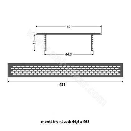Ventilačná mriežka AL, 60x480