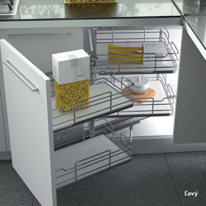 Rohový Systém 350i  INFINITY LINE pre korpus 900mm, chróm / SIGE