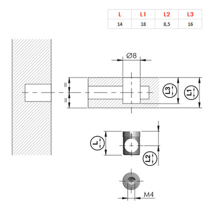 Kross 8, Vložka fi8 L14 f.18mm