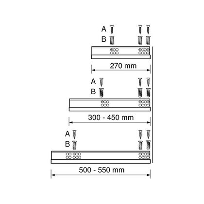 Tandem čiastočný výsuv Blumotion, 30 kg  / Blum Tandem čiastočný výsuv Blumotion, 30 kg  / Blum