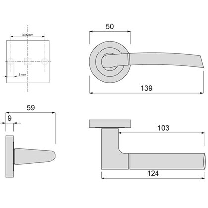 Kľučka CAPRI  K-821-01 G8/G2 Kľučka CAPRI  K-821-01 G8/G2