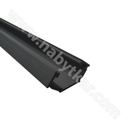 LED PROFIL - 18x18mm Rohový, Profil SLIM - čierny, 2m, bez krycej lišty,na obojstr.lep.pásku / LC