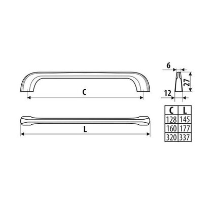 Madlo UU05-128mm čierne matné / Gamet Madlo UU05-128mm čierne matné / Gamet