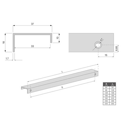 Madlo VERA C-4909A - 320/350 mm, A2 zlaté matné