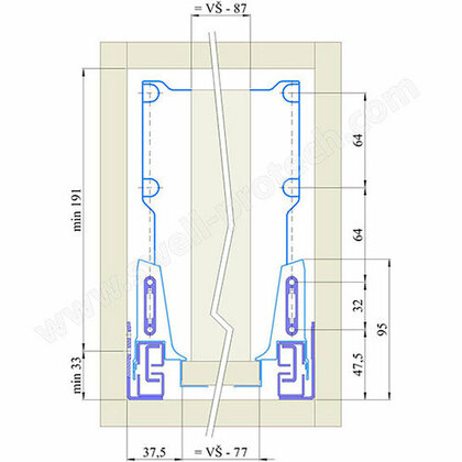 EVObox Evolution 86 set A03(2 Okrúhle relingy), biely