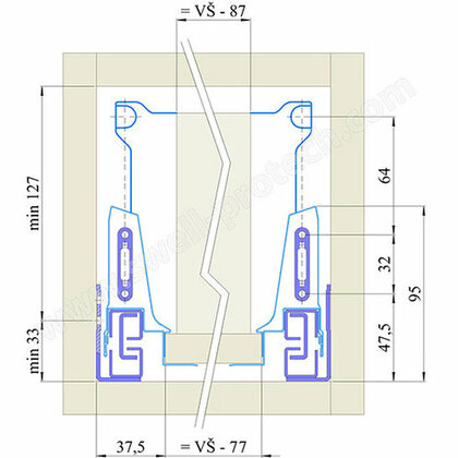 EVObox Evolution 86 set A02(1 Okrúhly reling), biely