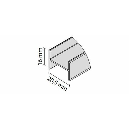Profil H DOMUS 18 mm, čierny industrial 3m  /Laguna