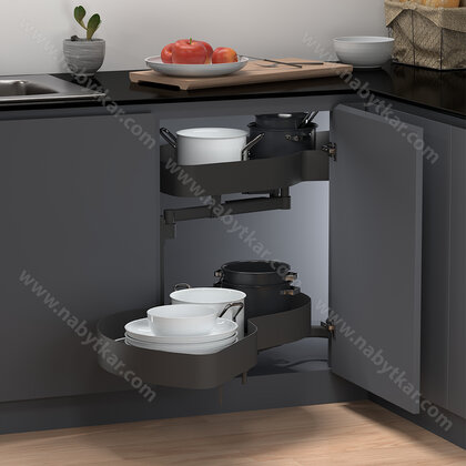 Erg.roh.kôš ASTON LUX "90" 2 pol. ľavý s tlmením, antracit / Iron Line