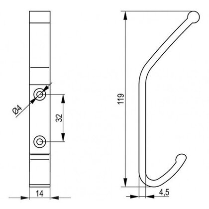 Vešiak WAL 01 hliník / Rejs