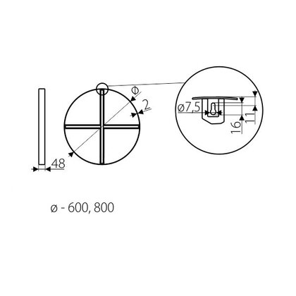 Rám na zrkadlo fi 800 mm čierny / Gamet Rám na zrkadlo fi 800 mm čierny / Gamet