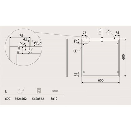 Rám na zrkadlo 600 X 600 mm čierny / Gamet