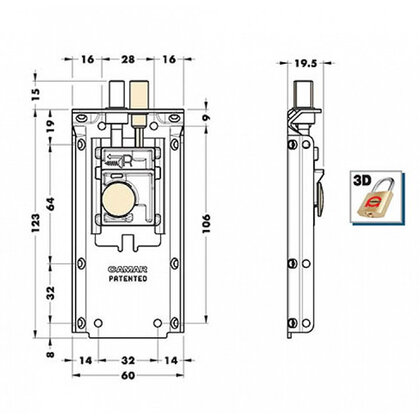 Neviditeľné záv.kov.pre horné skrinky Art.823, ľavé