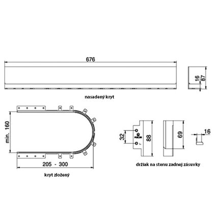Evo organizér - zásuvková stena na sifón, antracit Evo organizér - zásuvková stena na sifón, antracit