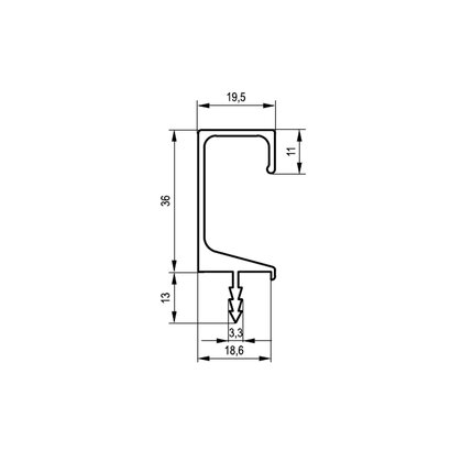 Profil UKW 7, L-3,0 m striekaný čierny mat / Rejs Profil UKW 7, L-3,0 m striekaný čierny mat / Rejs