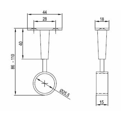 Fi25 uchytenie -koncový držiak-s reguláciou