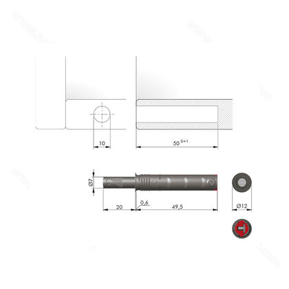 K-PUSH TECH systém na dvierka vložený silný 20mm antracit K-PUSH TECH systém na dvierka vložený silný 20mm antracit
