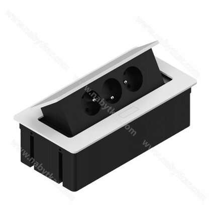 Stolová vyklápacia 3- zásuvka s káblom 230V,  225x110 mm, biela / TOP