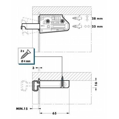 Záves na montážnu lištu 806.14 CAMAR ľavý Záves na montážnu lištu 806.14 CAMAR ľavý