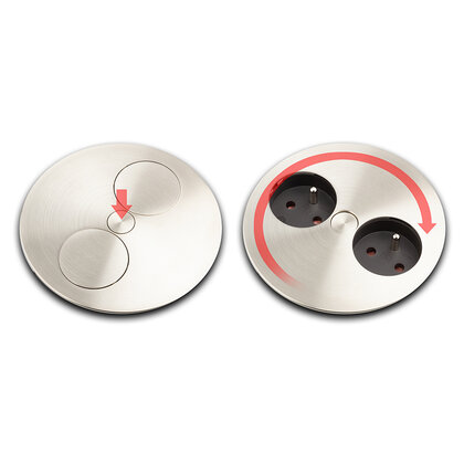 Stolová otočná zásuvka TWIST 2Z 1x230V+ 1x USB nabíjačka 2,0m kábel