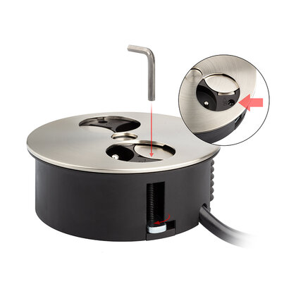 Stolová otočná zásuvka TWIST 2Z 1x230V+ 1x USB nabíjačka 2,0m kábel