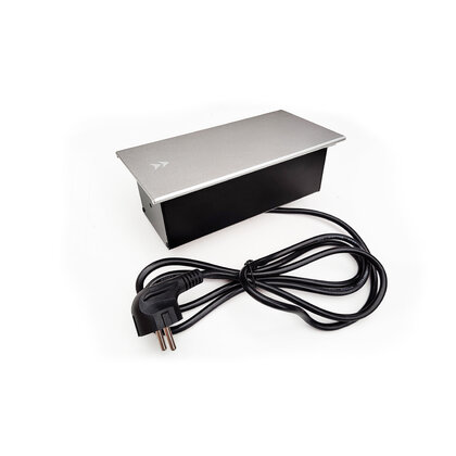 Stolová zásuvka MODUL (195x75mm) 2Z 230V+2x USB 2A 1,8m kábel