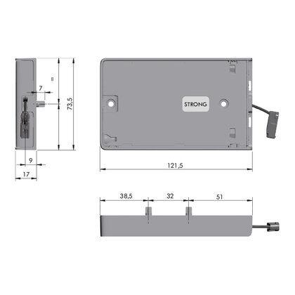 Sklopný lankový mech. KIARO EASY 22-150 soft - SADA -Antracit s krytku+uchytenim 