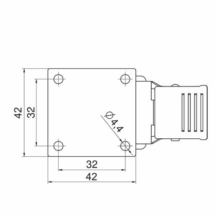 Transparentné  koliesko fi35 s platničkou a brzdou / LC