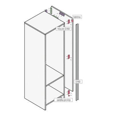 Gripless - klip k zvislému jednostrannému profilu S160