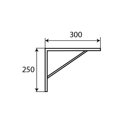 Konzola zosilená WSWP 300 x 200 mm, čierna