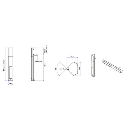 Zás. lišta pre nást. a roh. montáž CASIA2 932.107 dlhá 3x230V+22watt USB A/C nabíjačka, 35° čierna