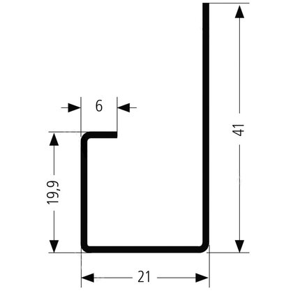 Gripless - mont. profil pre upevnenie vstavaných rúr do zv.profilov L= 597mm