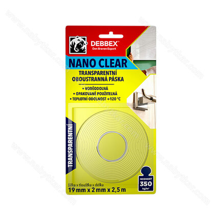 Obojstranná páska NANO Clear 19mm x 2,5 m / Den Brawen