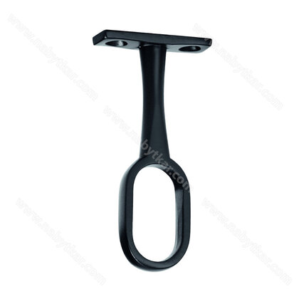 Držiak vešiakovej tyče stopkový prechodový, bez reg. čierny