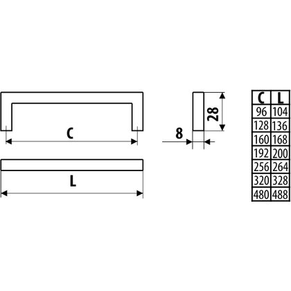 Madlo UN34, čierny mat /Gamet Madlo UN34, čierny mat /Gamet