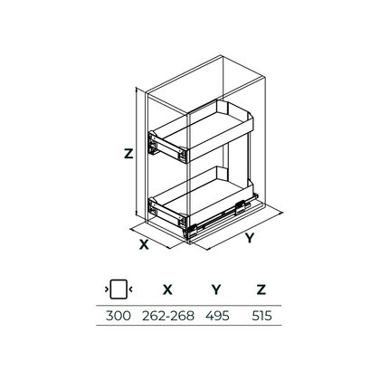 Cargo košík "30" 002 PRO LINE, bočný-s tlmením, Antracit / SIGE Cargo košík "30" 002 PRO LINE, bočný-s tlmením, Antracit / SIGE